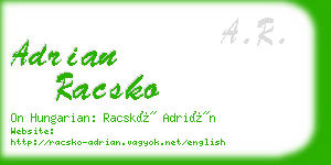 adrian racsko business card